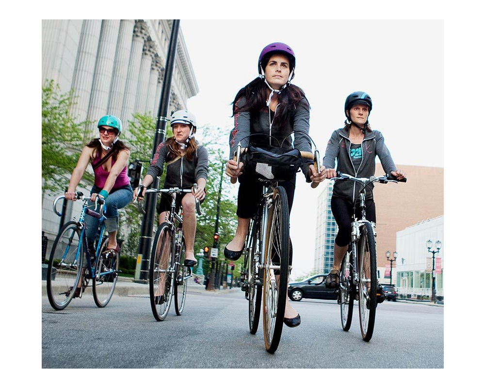 Parents and children cycling training